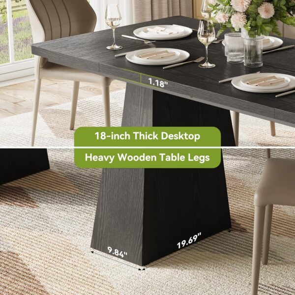 LITTLE TREE Dining Table for 6 People, Wooden Table, Rectang...