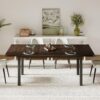 Feonase 63" Extendable Kitchen Table, Modern Farmhouse Dinin...