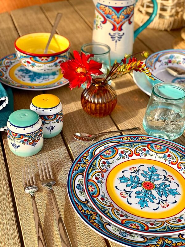 Euro Ceramica Zanzibar Collection 16 Piece Dinnerware Set Ki...