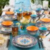 Euro Ceramica Zanzibar Collection 16 Piece Dinnerware Set Ki...