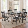 LUE BONA Black Dining Chairs Set of 4, Windsor Wooden Dining...