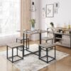 Yaheetech Dining Table Set for 4 Industrial Kitchen Table wi...